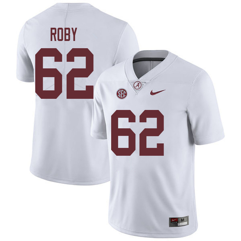 Alabama Crimson Tide Men's Jackson Roby #62 White NCAA Nike Authentic Stitched 2018 College Football Jersey VQ16B26DL